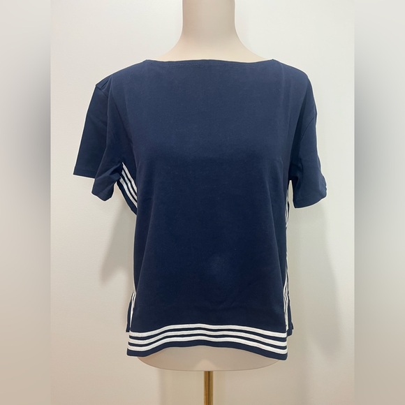 J.Crew NWT mariner cloth boatneck t-shirt in navy - Picture 4 of 7
